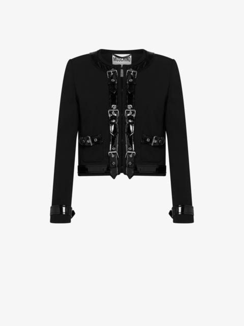 Moschino BONDAGE BUCKLE CADY SHORT JACKET