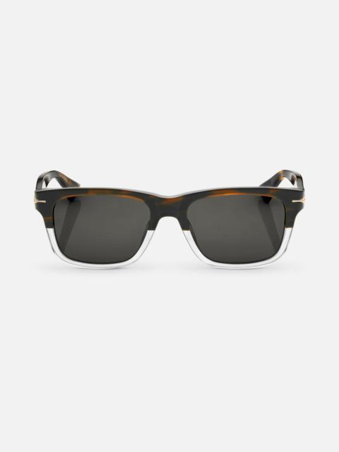 Montblanc Rectangular Sunglasses with Bicolor Transparent and Havana Colored Acetate Frame