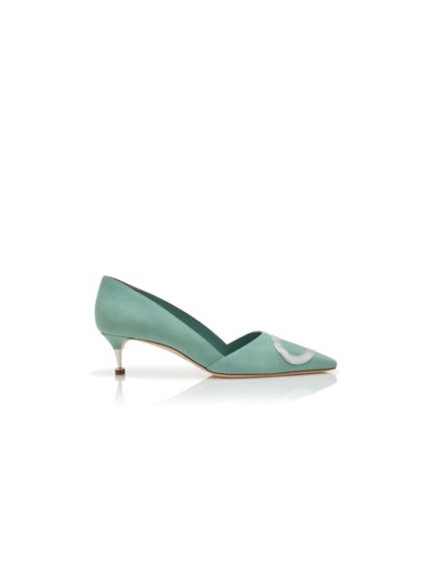 Green Suede Pumps