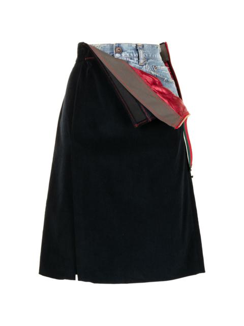 Kolor layered a-line skirt