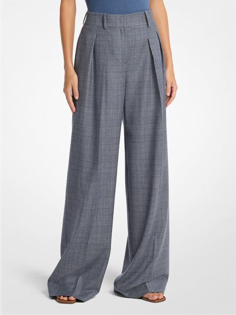 MICHAEL KORS COLLECTION Glen Plaid Wool Pleated Slouch Trousers