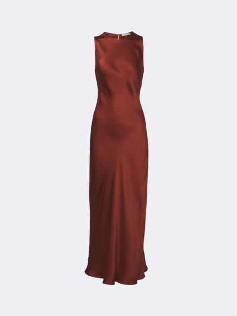ASCENO Valencia silk satin midi dress