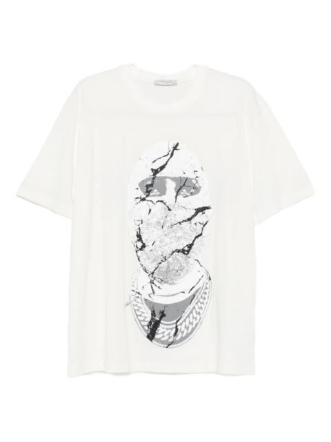 ih nom uh nit cracked-face print T-shirt