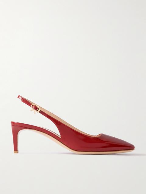 Gianvito Rossi Nuit 55 Glossed-leather Slingback Pumps