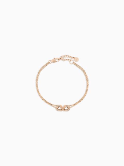 EMPORIO ARMANI ROSE GOLD-TONE BRASS ID BRACELET
