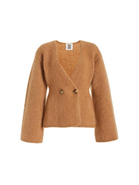 BY MALENE BIRGER Exclusive Double-Breasted Wool-Mohair Cardigan brown