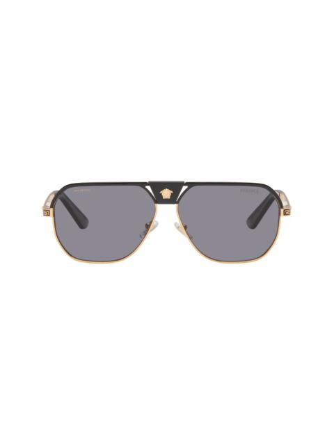 VERSACE Gold Medusa Navigator Sunglasses