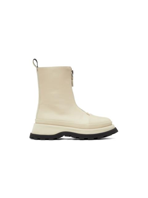 Jil Sander Off-White Chunky Zip Boots