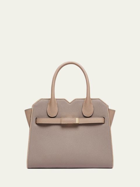 Valextra Milano Bicolor Leather Top-Handle Bag