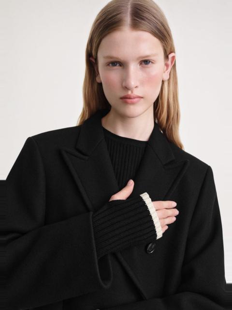 Fingerless wool gloves black