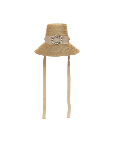 ハット Roger Vivier 'Broche Vivier' hat Broche Vivier Hat in raffia Multicolour Woman