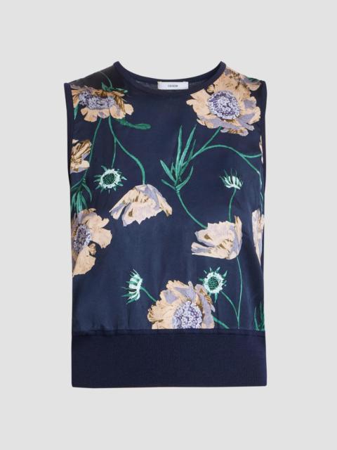 Erdem Women's Flower Wool Knit Sleeveless Top - Navy