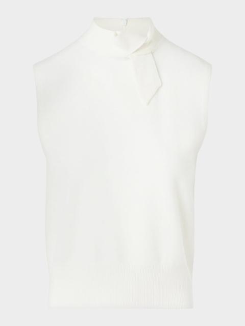 AKRIS Neck-Tie Cashmere Sleeveless Sweater