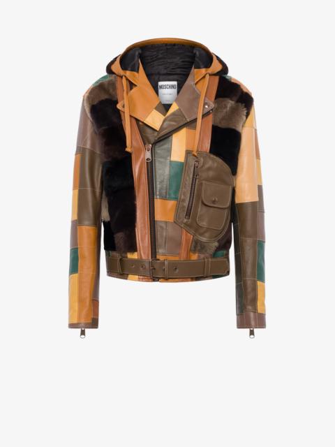 Moschino MIXED PATCHWORK &AMP; CHECKS BIKER