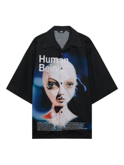 GCDS graphic-print cotton shirt