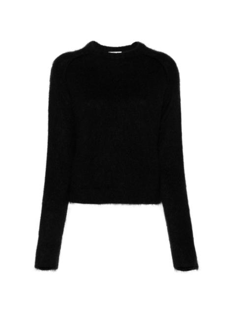 brushed-finish knitted jumper