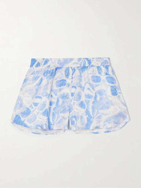 Stella McCartney Printed silk-twill shorts