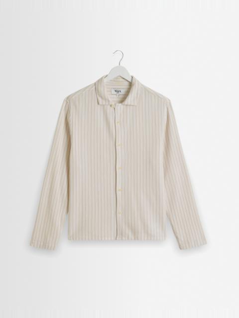 Wax London Corey - Natural Cotton Twisted Stripe Shirt