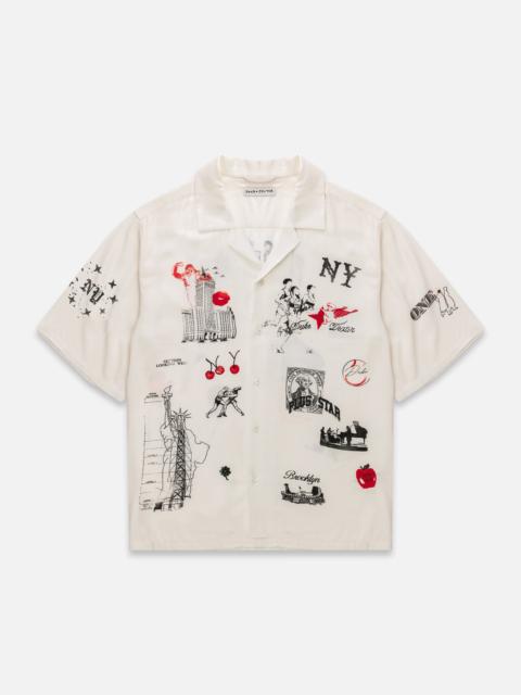 DUKE + DEXTER NY Sketch Vintage White + Red + Black Shirt