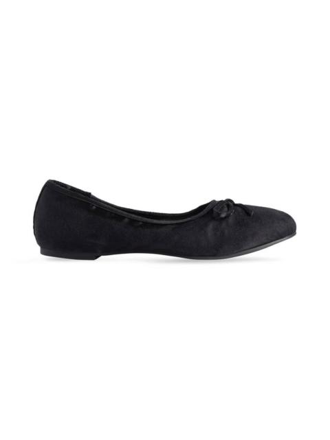 BALENCIAGA Women's Leopold Ballerina in Black