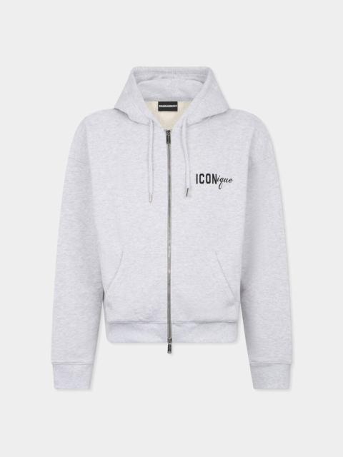 DSQUARED2 ICONIQUE BOYFRIEND FIT ZIPPED HOODIE