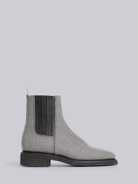 Thom Browne Black and White Prince of Wales Crepe Sole Chelsea Boot
