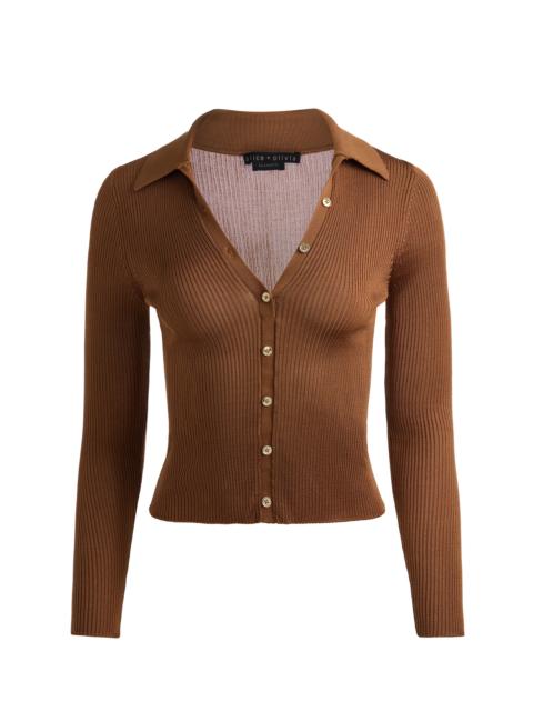 Alice + Olivia NEALIE CARDIGAN - CAMEL