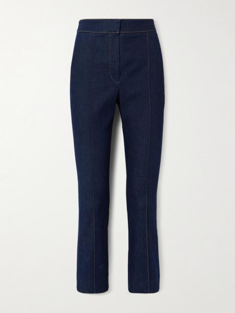 VERONICA BEARD Tani Cropped Topstitched Straight-leg Jeans