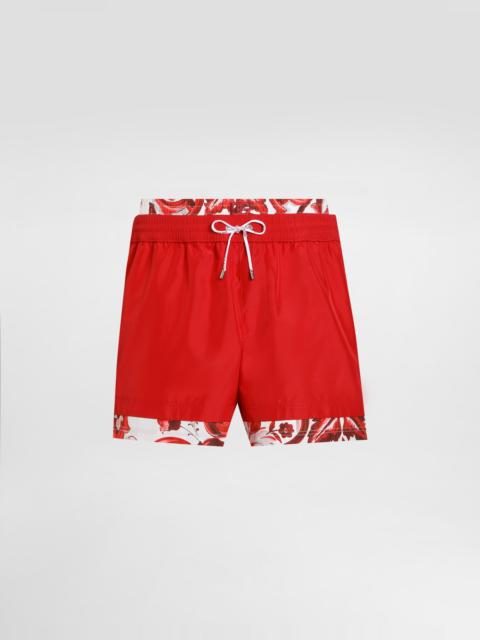 Dolce & Gabbana Majolica-print medium swim boxer shorts