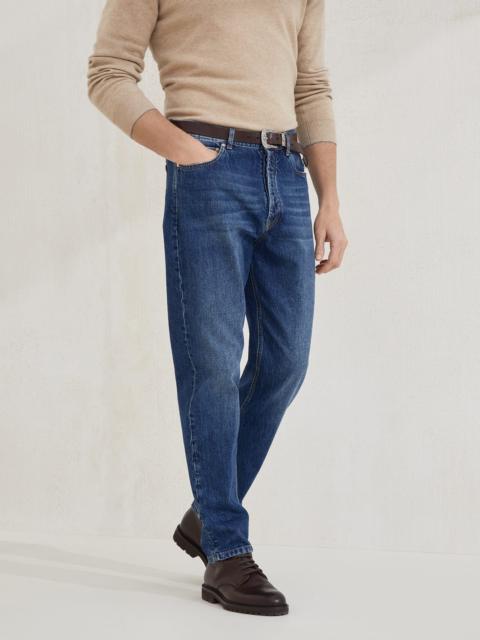 Denim iconic fit five-pocket trousers