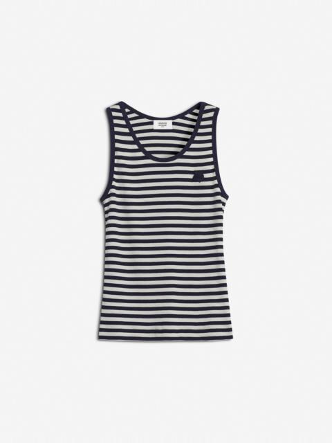 Maison Kitsuné BOLD FOX HEAD PATCH MULTI STRIPES RIBBED TANK TOP