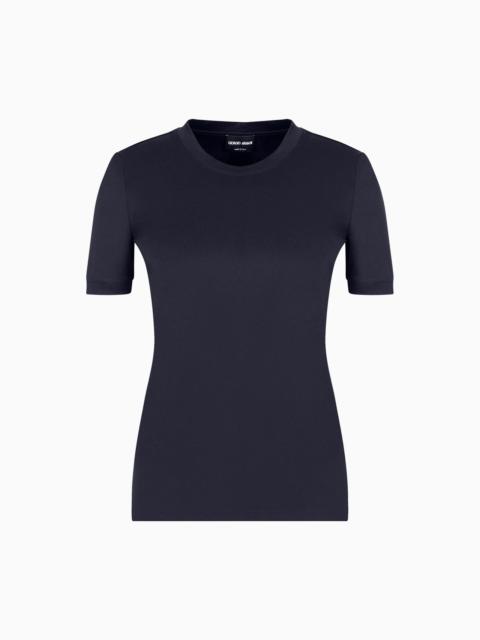 GIORGIO ARMANI 짧은 소매 승무원 목 점퍼 순수한 cashmere