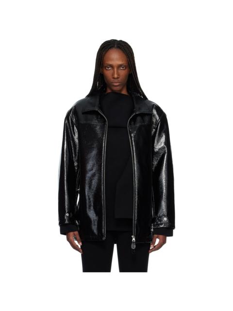 courrèges Black Oversized Vinyl Jacket