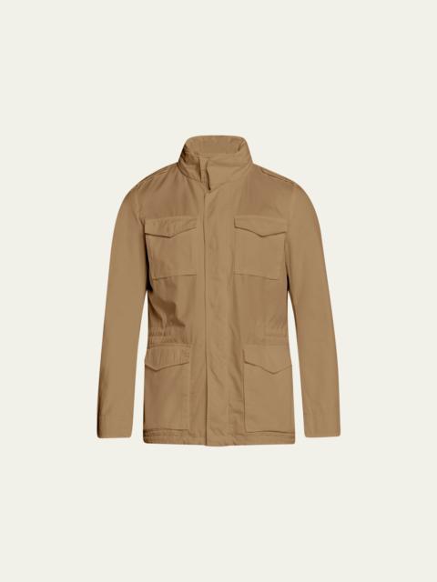 Herno Men's Cotton Concealed-Zip Safari Jacket