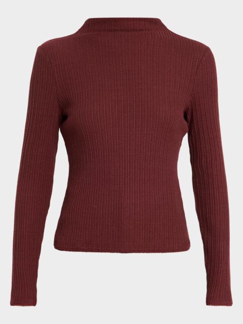 VERONICA BEARD Nadja Ribbed Mock-Neck Top