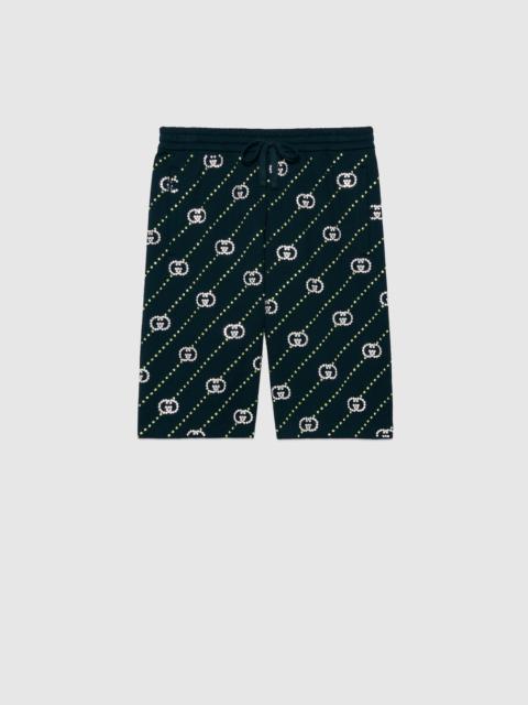 GUCCI Cotton jersey shorts with crystals