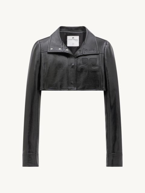 courrèges VINYL ICONIC CROP JACKET