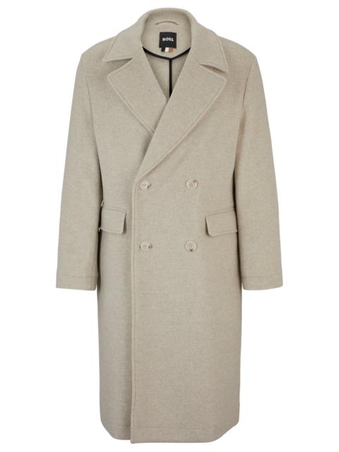 BOSS ALL-GENDER RELAXED-FIT COAT IN WOOL