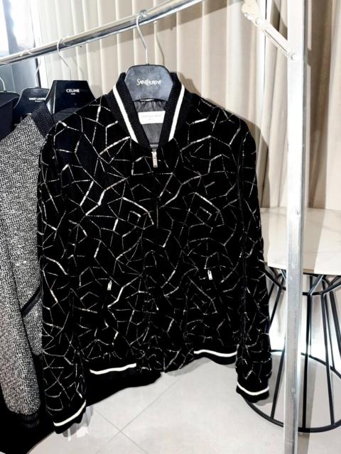 SAINT LAURENT Saint Laurent FW19 Black Sequin Tube Velvet Jacket