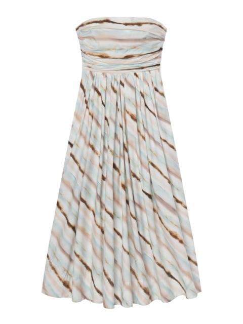 A.L.C. Tara Striped Strapless Midi Dress