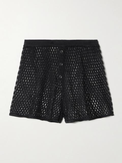 KIKI DE MONTPARNASSE Open-knit Silk Shorts