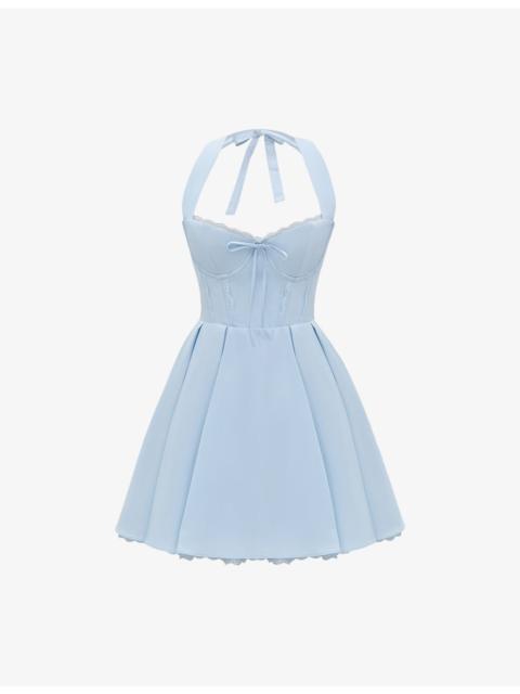 House of CB Harriet Halter Cotton-Blend Mini Dress