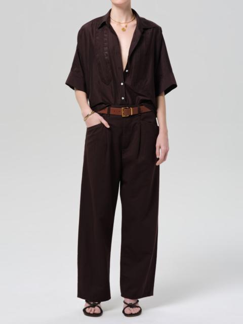 Citizens of Humanity Claire Shirt With Lace In Chocolate Dark Brown