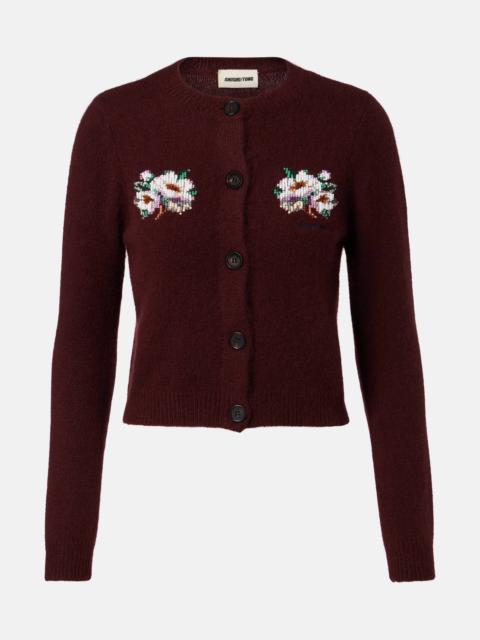 SHUSHU/TONG Beaded cashmere and cotton cardigan