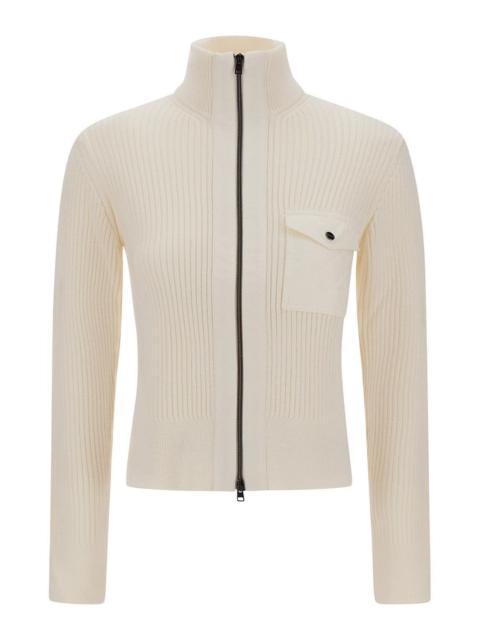 Herno Nylon Trim Zip Cardigan