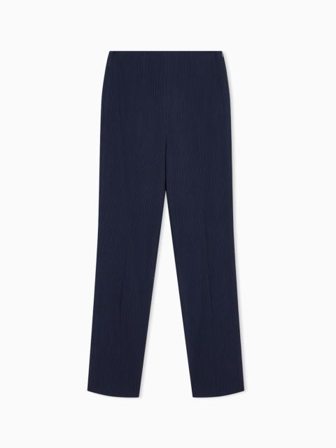 EMPORIO ARMANI STRAIGHT-CUT TROUSERS IN VIRGIN WOOL WITH A SIDE ZIPPER