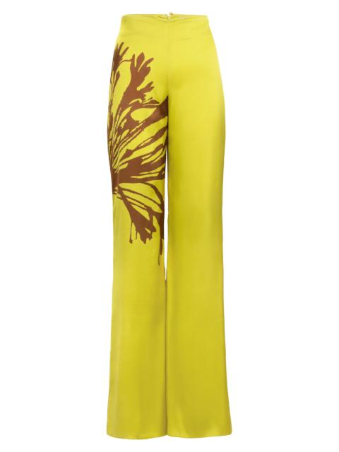 SILVIA TCHERASSI Women's Andie Dandelion Print Silk Pants - Yellow Dandelion