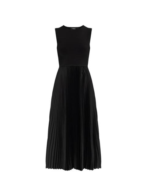 Theory pleated satin dress