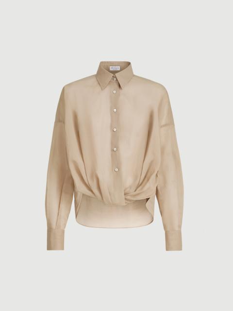 Brunello Cucinelli Cotton organza shirt with monili