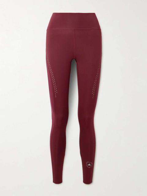 TruePurpose perforated printed stretch recycled-jersey leggings